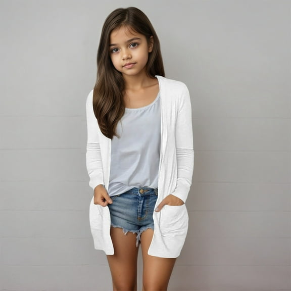 Kids Outerwear Coats Casual Cardigan For Everyday Wear Suitable For Ages 5 14 For Summer With Versatile Styling Options