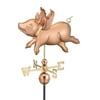 24" Luxury Polished Copper Country Farm Flying Pig Weathervane