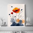 thumbnail image 2 of Mudket Framed,Abstract Flower Canvas Wall Art,Ready to Hang,Orange Red Floral Canvas Print,Botanical Wall Decor, Flower Artwork,for Bedroom Kitchen Office Farmhouse Decor - 40"L x 28"W, 2 of 10