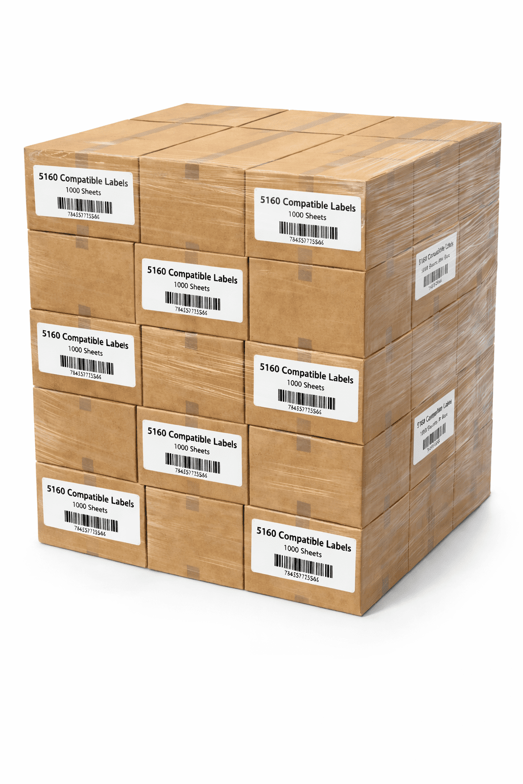 White Address Labels, 1" x 2-5/8", 30 Labels per Sheet, 1000 Sheets (30,000 Labels Total), Laser & Inkjet Compatible, 5160 Template Compatible