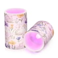 thumbnail image 7 of Yayeee Flameless Candles with Remote Flickering Battery Operated Multi Color Changing, Blue Floral Rabbit, 7 of 7