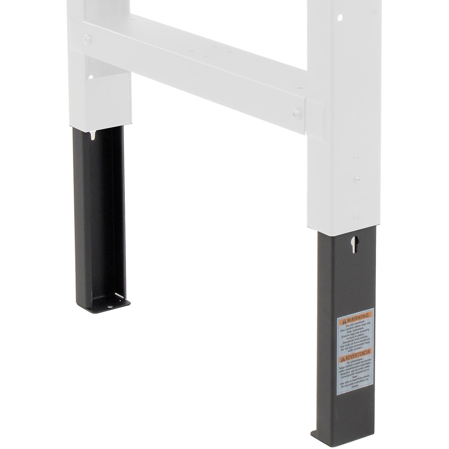 Height Adjustable Leg Extender Kit, 351/2" to 43", 2/Pk, Black