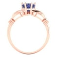 thumbnail image 4 of 1.06 ctw Claddagh Anniversary Ring for Women | Heart Cut Simulated Tanzanite | Hyperallergenic Solid 14K Rose Gold, 4 of 5