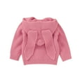 thumbnail image 2 of Toddler Baby Girls Long Sleeve Knitted Cardigan Button Down Solid Color Rabbit Ear Hooded Coat Tops, 2 of 6