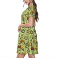 thumbnail image 2 of Disketp Cute Tractor para Vestido de Manga Corta para Mujeres, Vestidos de Verano para Mujeres, Casual y Holgado para la Playa, 2 of 6