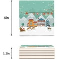 thumbnail image 3 of FMSHPON Merry Christmas Santa Claus Set of 6 Coaster for Drinks, Absorbent Ceramic Stone Coasters Cup Mat with Cork Base for Home Kitchen Room Coffee Table Bar Decor, 3 of 4