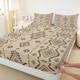 thumbnail image 4 of jejeloiu Rich Aztec Bed Sheets,Rustic Tribal Full Size Sheets For Boys,Beige Brown,4-Piece,1 Flat Sheet, 1 Fitted Sheet and 2 Pillowcases, 4 of 6
