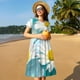 thumbnail image 4 of Easygdp Daisy Flowers para Vestido Transpirable de Mujer, Vestido Suelto de Manga Corta con Pliegues y Bolsillos para el Verano, 4 of 6