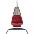 thumbnail image 6 of Modway Landscape Rattan & Fabric Patio Swing Chair in Light Gray and Red, 6 of 6