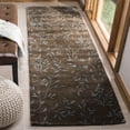 thumbnail image 3 of SAFAVIEH Soho Arthur Abstract Floral Wool Area Rug, Brown/Light Blue, 3'6" x 5'6", 3 of 10