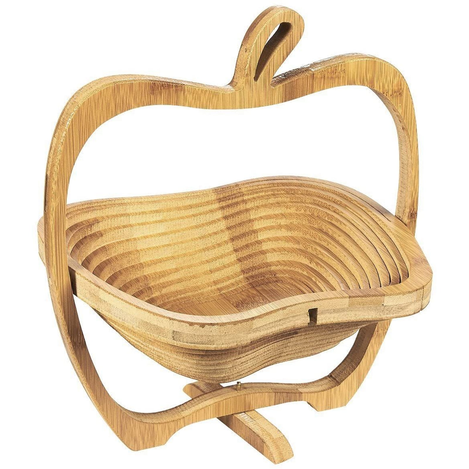 Wooden Fruit Basket Collapsible Foldable Vegetable Trivet Kitchen Rack Holder