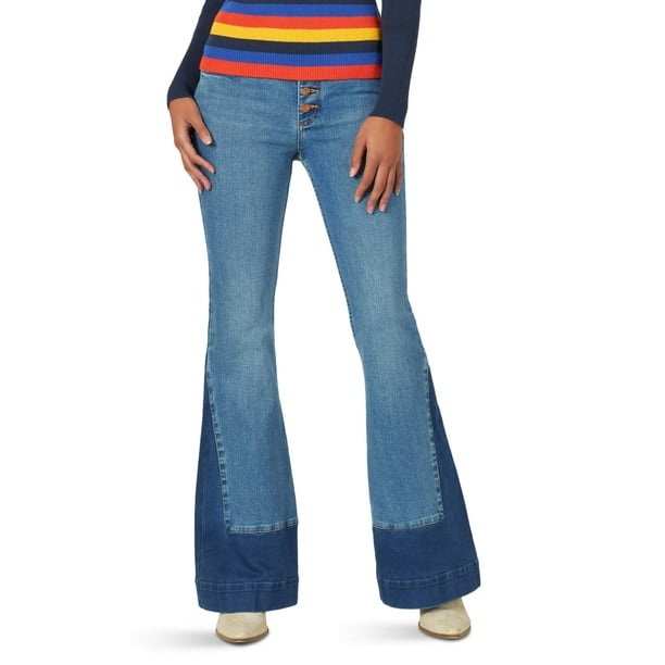 Wrangler Women's High Rise Button Fly Flare Jean 