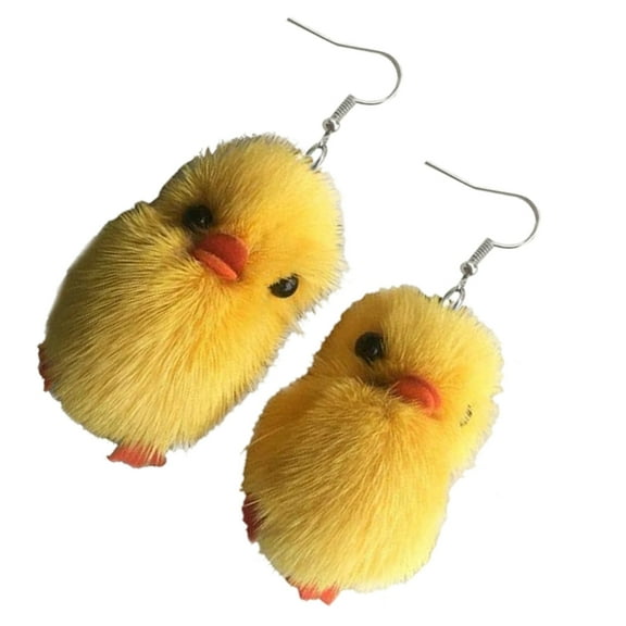 Lovely Dangle Earrings Sweet Cute Yellow Duck Pendant Drop Earrings Statement Jewelry Fashion Small Hoop Earrings
