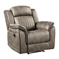 thumbnail image 2 of Comfortable Reclining Chair, Microfiber Upholstery, Sandy Brown, 32" Fully Reclined Height For A Laid-back Position 39.5" Depth, Brown Relaxing Experience, 2 of 6