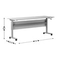 thumbnail image 5 of BizChair Commercial Grade 72" x 24" Heavy-Duty Nesting Flip Training Table with T-Legs, Modesty Panel, 1" Thick Gray Tabletop, and Gray Steel Frame, 5 of 17