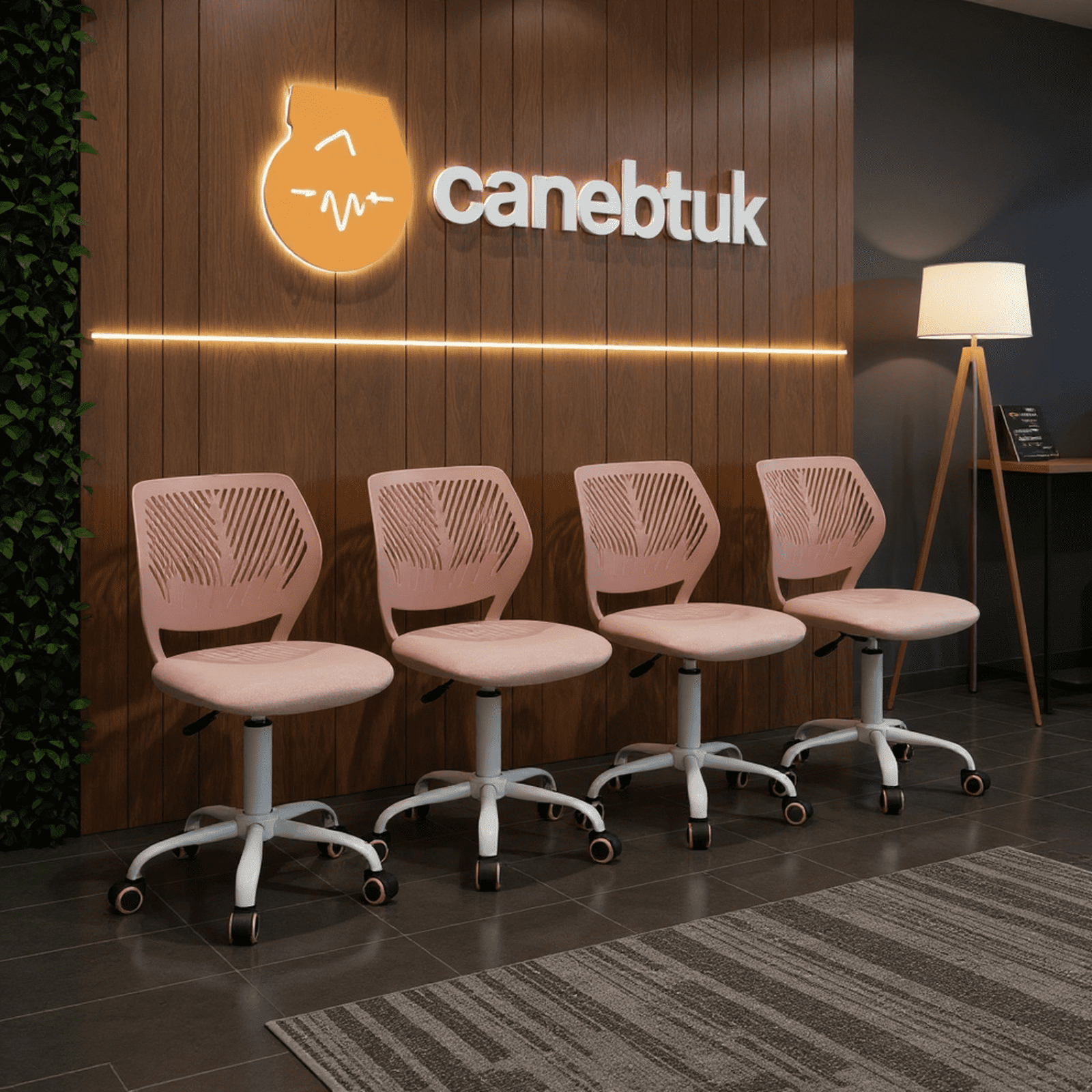 Homy Casa Modern Swivel Office Lobby Reception Chair for Professional Waiting Room, Rose Quartz