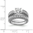 thumbnail image 3 of Sterling Silver Rhodium-Plated 2-Piece Cz Wedding Set Ring (Size 7) Made In Thailand qr1330-7, 3 of 5