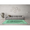 thumbnail image 3 of Ahgly Company Machine Washable Indoor Rectangle Animal Turquoise Blue Traditional Area Rugs, 8' x 10', 3 of 4