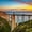 Bixby Creek Bridge At Sunset, variant on Elephant Stock New River Gorge Bridge Wall Art - Horizontal Multi Panel Canvas - Living Room Wall Decor - Architecture Multi Panel - Green And Blue Decor - 45" x 28"