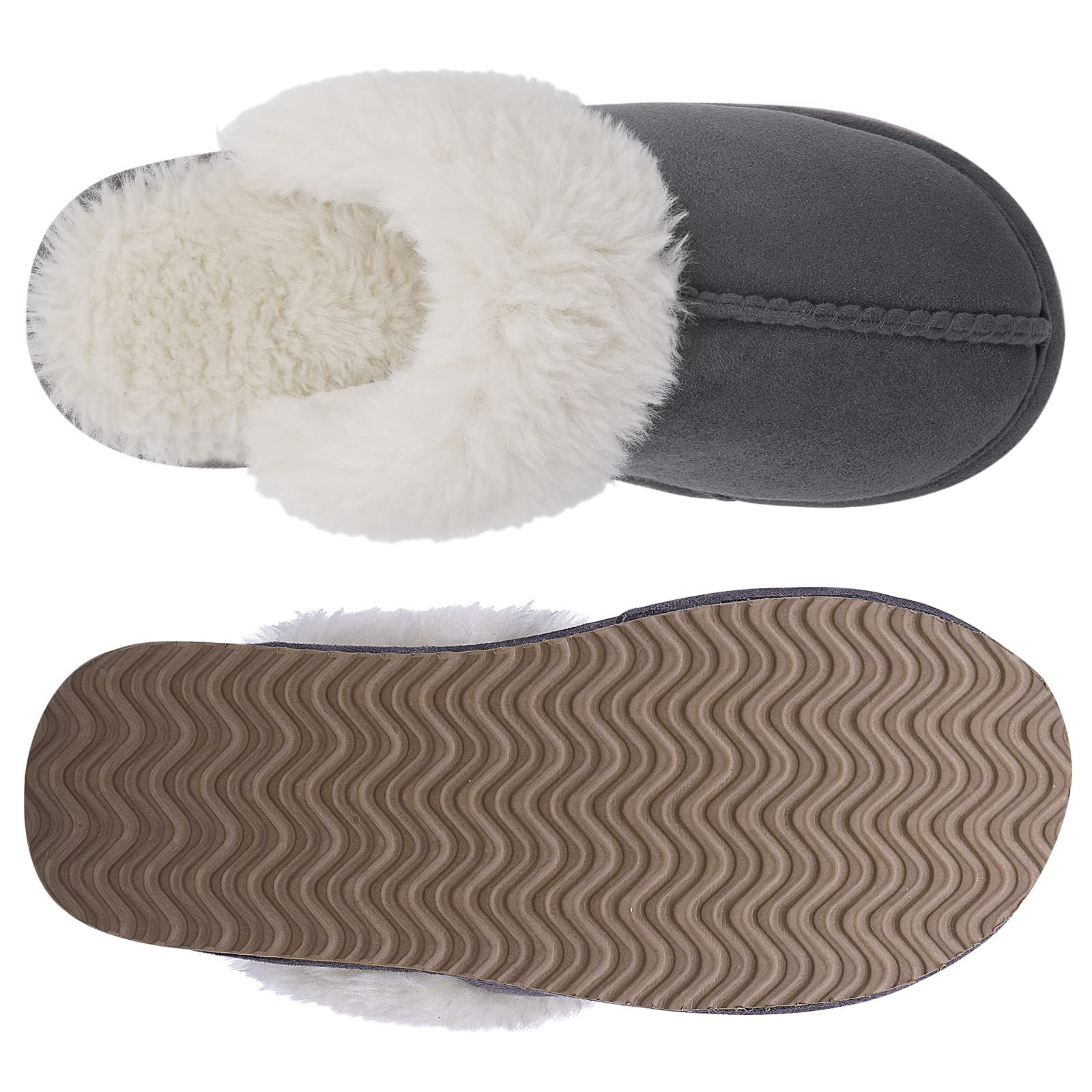Buy Grey Mule Memory Foam Slippers M