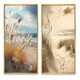thumbnail image 2 of Designart "Beach Photo Coastal euphony I" Coastal Beach Framed Wall Art Set Of 2 - Beige Beach Framed Canvas Set For Living Room Decor, 2 of 7