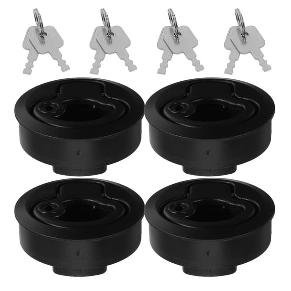 MERRYHAPY Flush Mount Boat Latches with Black Rubber, Easy to Install, 4 Pieces for Yacht and Marine Use