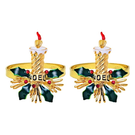 

2pcs Christmas Designed Napkin Buckles Napkin Holders for Christmas Party