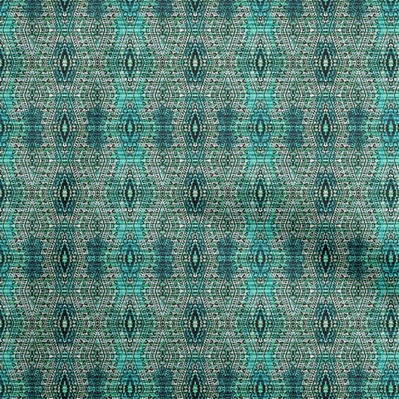 oneOone Georgette Viscose Sea Green Fabric African Aztech Watercolor Sewing Material Print Fabric By The Yard 42 Inch Wide