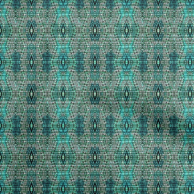 oneOone Jersey de Coton Vert Mer Tissu Africain Aztèque Aquarelle Matière de Robe Tissu Imprimé Tissu au Mètre 58 Pouces de Large