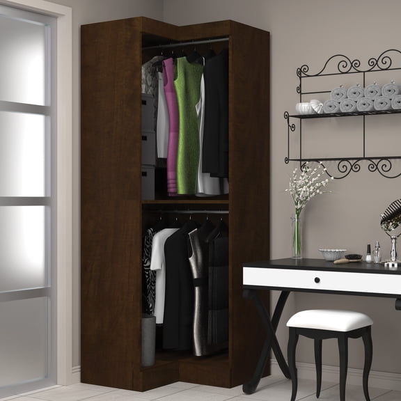 Pur by Bestar Corner Storage Unit in Chocolate
