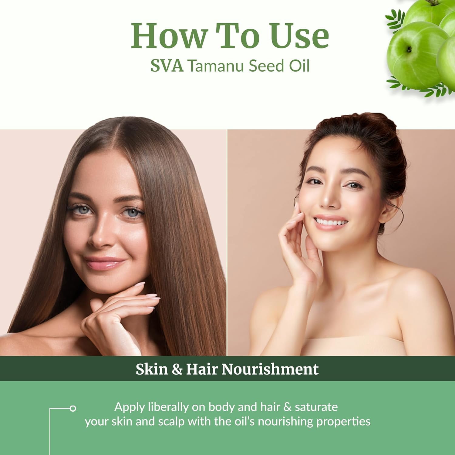 SVA Tamanu Seed Oil Organic - 32 fl oz – 100% Natural Cold Pressed Tamanu Oil - for Face, Skin Care, Hair Care, Scalp Massage & Body Massage – Carrier Oil