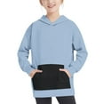 thumbnail image 6 of Zwiiyzr Kids Oversized Hooded Sweatshirt Kids Hoodies Trendy Long Sleeve Pullover Tops 4-14 Years for Girls and Boys Blue, 6 of 8