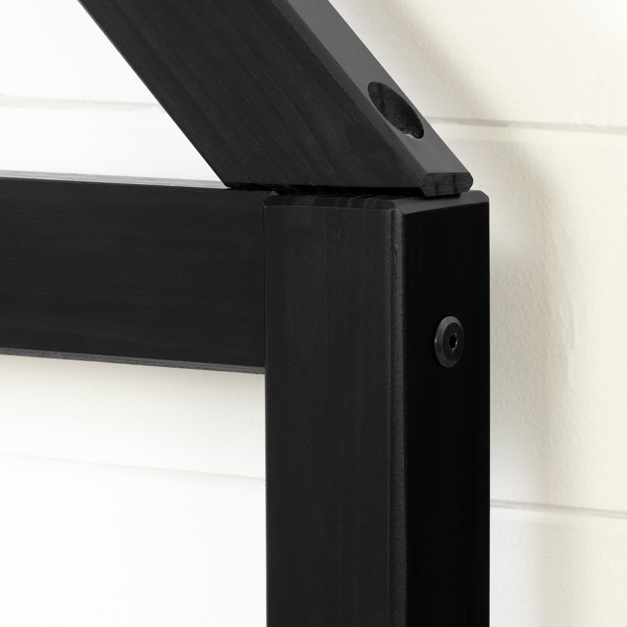 South Shore Sweedi Bed with House Frame Headboard, Matte Black