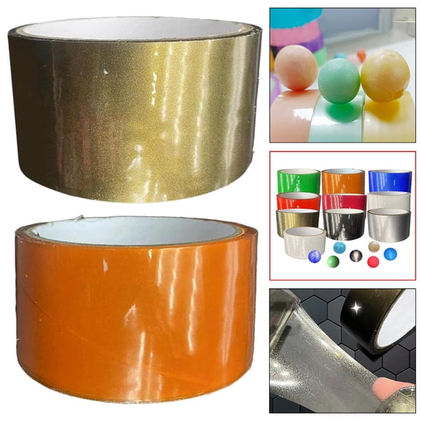 2 piezas de cintas rodantes de bolas adhesivas divertidas, juguete creativo de bricolaje, fuerte adherencia, divertidos juguetes de descompresión de 32. para juegos, Aureato de naranja Baoblaze none