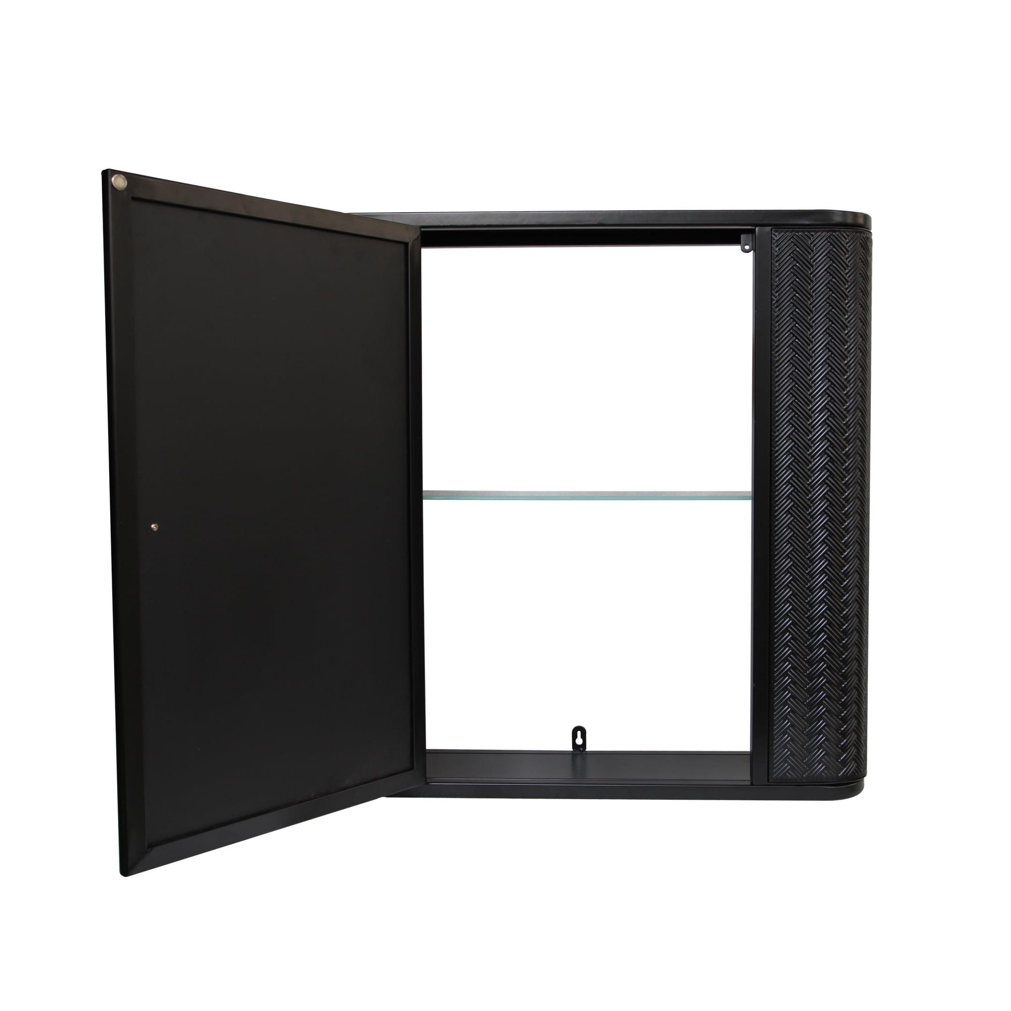 Bathroom Medicine Cabinet Over The Toilet Storage Wall Mounted Mirror Cabinet,&nbsp;with Glass Shelf Open Compartment and Magnetic Closure, Bathroom Organizer Antique Black