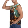 thumbnail image 3 of Fotbe Maple Meditating Bear Men's Camiseta sin Mangas Estampada para Hombres, Playera Casual para Gimnasio, Entrenamiento, Playa-Medium, 3 of 7