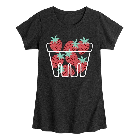 Instant Message - Strawberry Basket - Youth Girls Fitted Short Sleeve T-Shirt