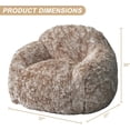 thumbnail image 2 of Grand Fauteuil Poire Canapé Poire pour Adulte Doux Mobilier de Salon Intérieur Doux Moelleux Rembourré de Mousse Canapé Poire de Repos Lecture Canapé de Sol, Café, 2 of 7