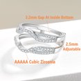 thumbnail image 3 of SHELOVES Womens 925 Sterling Silver Ring Enhancer Round White AAAAA CZ Infinity Wrap Guard Rings Wedding Band Size 6, 3 of 8