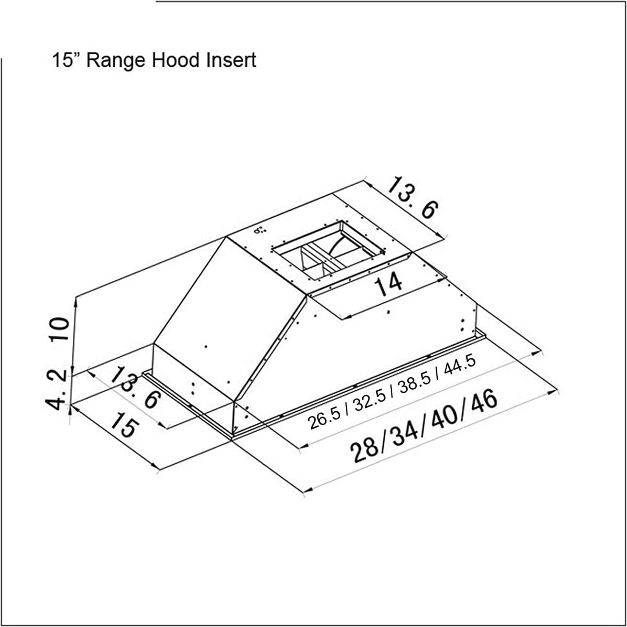 ZLINE Stainless Steel Remote Blower Range Hood Insert with 4 Fan Speeds