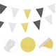 thumbnail image 3 of Uxcell 33ft Banderín Negro Amarillo Blanco, 36 PCS Banderas de Triángulo para Cumpleaños Boda Jardín, 3 of 6