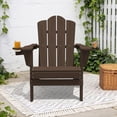 thumbnail image 2 of LOYALICE Folding Adirondack Chair Set of 2 with Dual Cup Holders, All-Weather HDPE Outdoor Patio Chair for Backyard, Poolside, Garden, Fire Pit, Coffee, 2 of 10