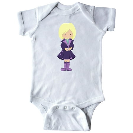 

Inktastic Fashion Girl Blonde Hair Purple Coat Boots Gift Baby Girl Bodysuit
