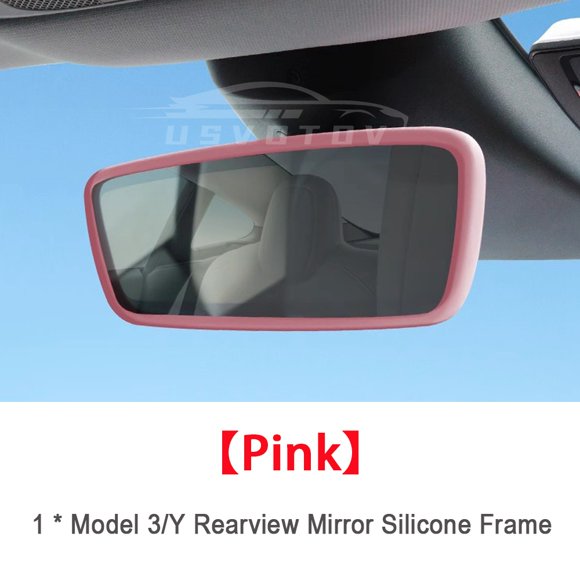 Typpkmm Rearview Mirror with Protector Frame for Model 3 Y S X