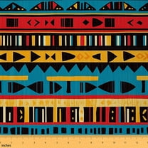 Castle Fairy Hippie Aztec Fabric by the Yard 2 Yard,Exotic Style Sewing Fabric,Blue Red Home Decor Fabric by the Yard,Lightweight Bohemian Theme Room Decor