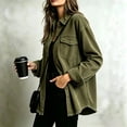 thumbnail image 5 of Domzest Womens Corduroy Shirt Jacket Button Down Frayed Hem Lapel Shirt Jackets 2026 Fall Casual Oversized Outerwear with Chest Pocket Army Green XXL, 5 of 6