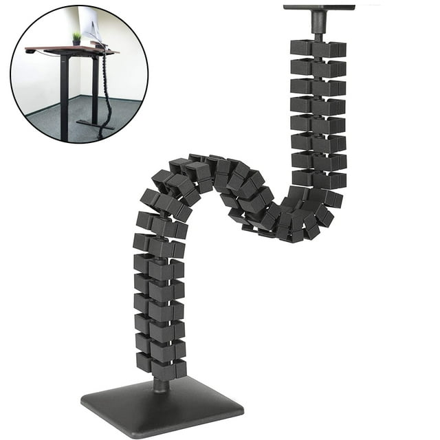 Cable Management Spine, Desk Cord Organizer Vertebrae, Keeps Power and AV Cords Safe and Organized, Long Modular Wire Management Tray