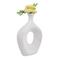 thumbnail image 6 of Oval Cutout Vase for Living Room Decor - Modern Ceramic Flower Vase for Home, Bedroom Vanity, Office, and Table Accents - Tall Textured Design for Shelf and Entryway Decor - 14", Black, 6 of 11