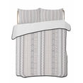 thumbnail image 2 of Quilts King Size, Grey Beige Geometric Soft Comforter Bedding Set for Bed, Modern Abstract Art Striped Lightweight Quilted Bedspread with Pillow Cover(2 Pieces) for All Season, 96x106 Inch, 2 of 6