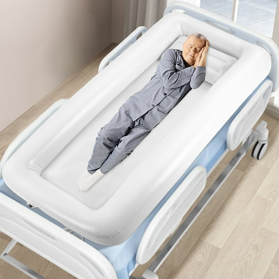 ChicHomey ​Inflatable Bed Bath Tub,Bedside Shower Bath Kit,Premium PVC Quick Inflation, Electric Air Pump & Water Bag Shower for Elderly/Pregnant/Disabled
